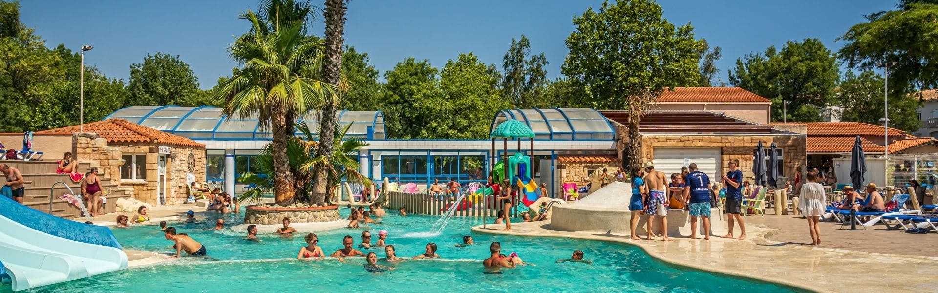 Vue du camping avec espace aquatique Le Beauséjour à Argèles - Aloa Vacances 